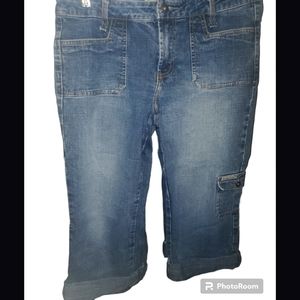 Lei cuffed cargo jean capris Sz 9